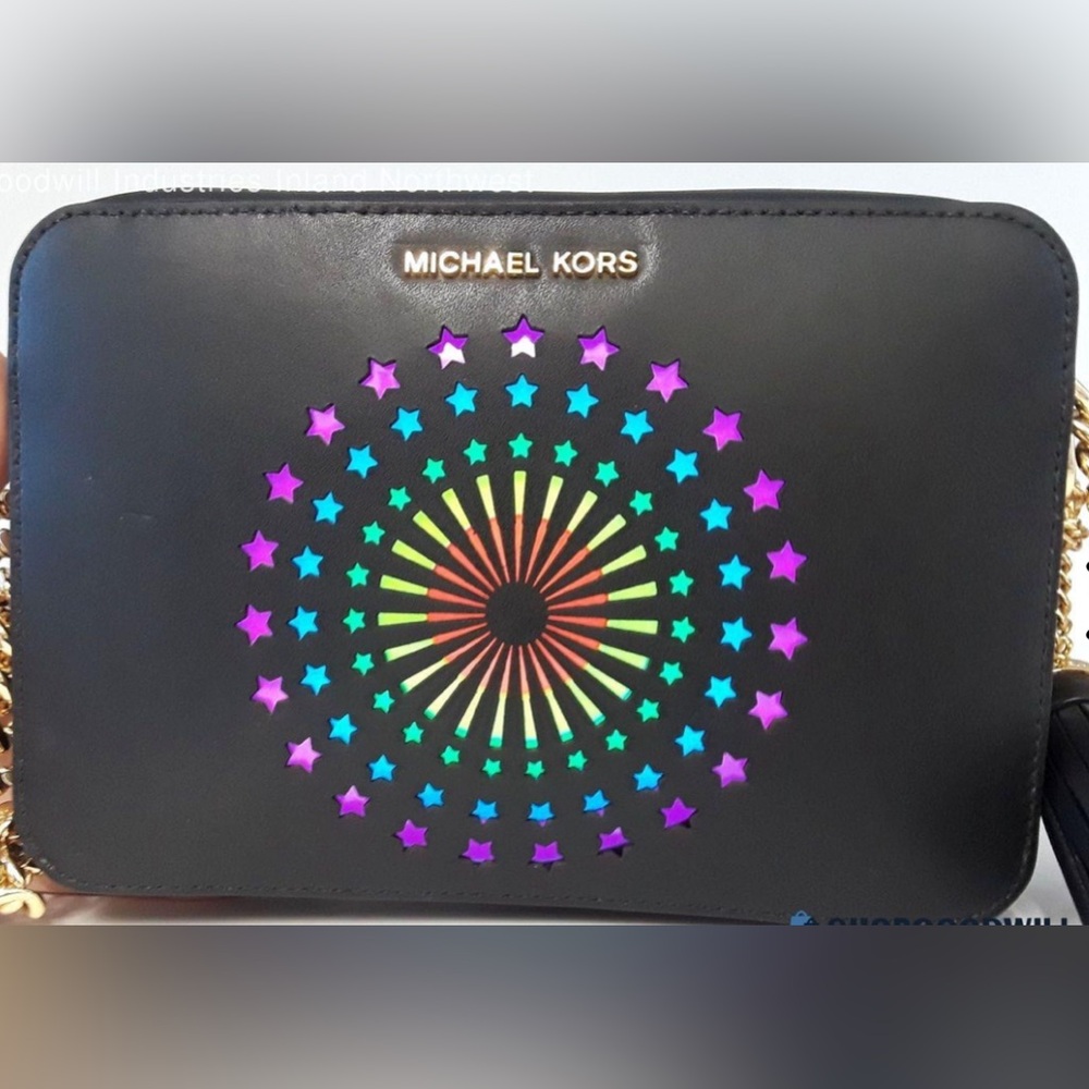 Michael Kors Ginny Light-up Firework Cowhide Leather Camera Crossbody Bag. - Picture 6 of 11